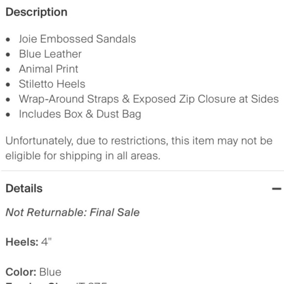 Joie Abbott Fish-skin Sandal heels size 38.5 fits 8-8.5 US - Picture 7 of 8